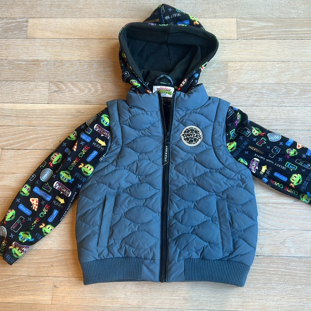Kids Andy & Evan x Teenage Mutant Ninja Turtles Gamer Layered Jacket